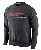 Men's San Francisco 49ers Nike Championship Drive Gold Collection Hybrid Fleece Performance Sweatshirt Charcoal FengYun,baseball caps,new era cap wholesale,wholesale hats